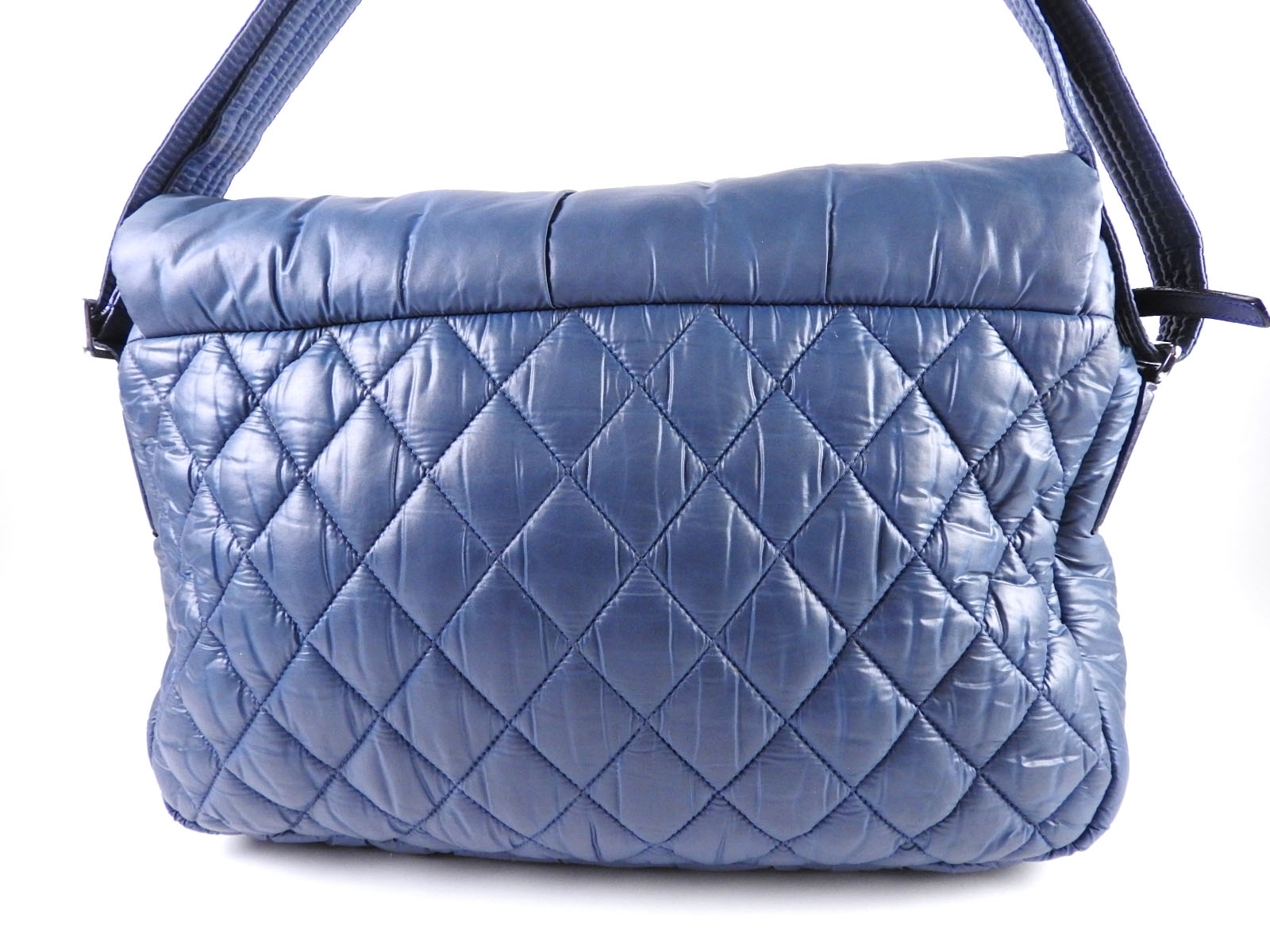 Authentic CHANEL Coco Cocoon Messenger Shoulder Bag Nylon Blue A48617 A-4599 | eBay