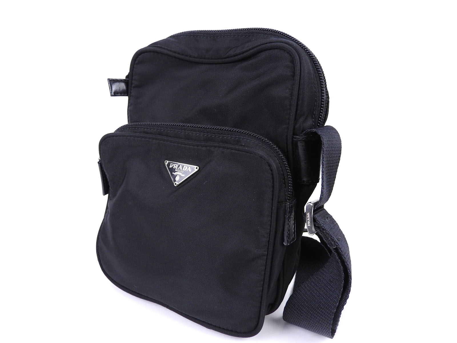 Auth PRADA VELA SPORT Nylon Crossbody Shoulder Bag Black NERO BT0169 A-4890 | eBay