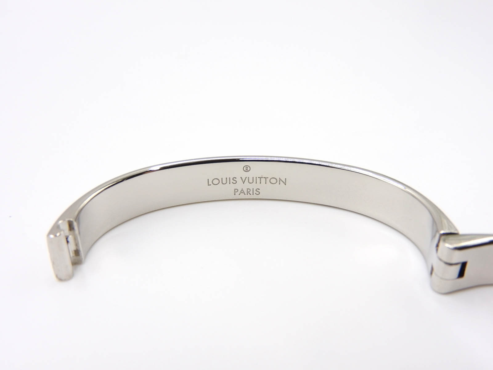 Louis Vuitton bracelet M00250 Cuff nanogram silver bangle Authentic monogram