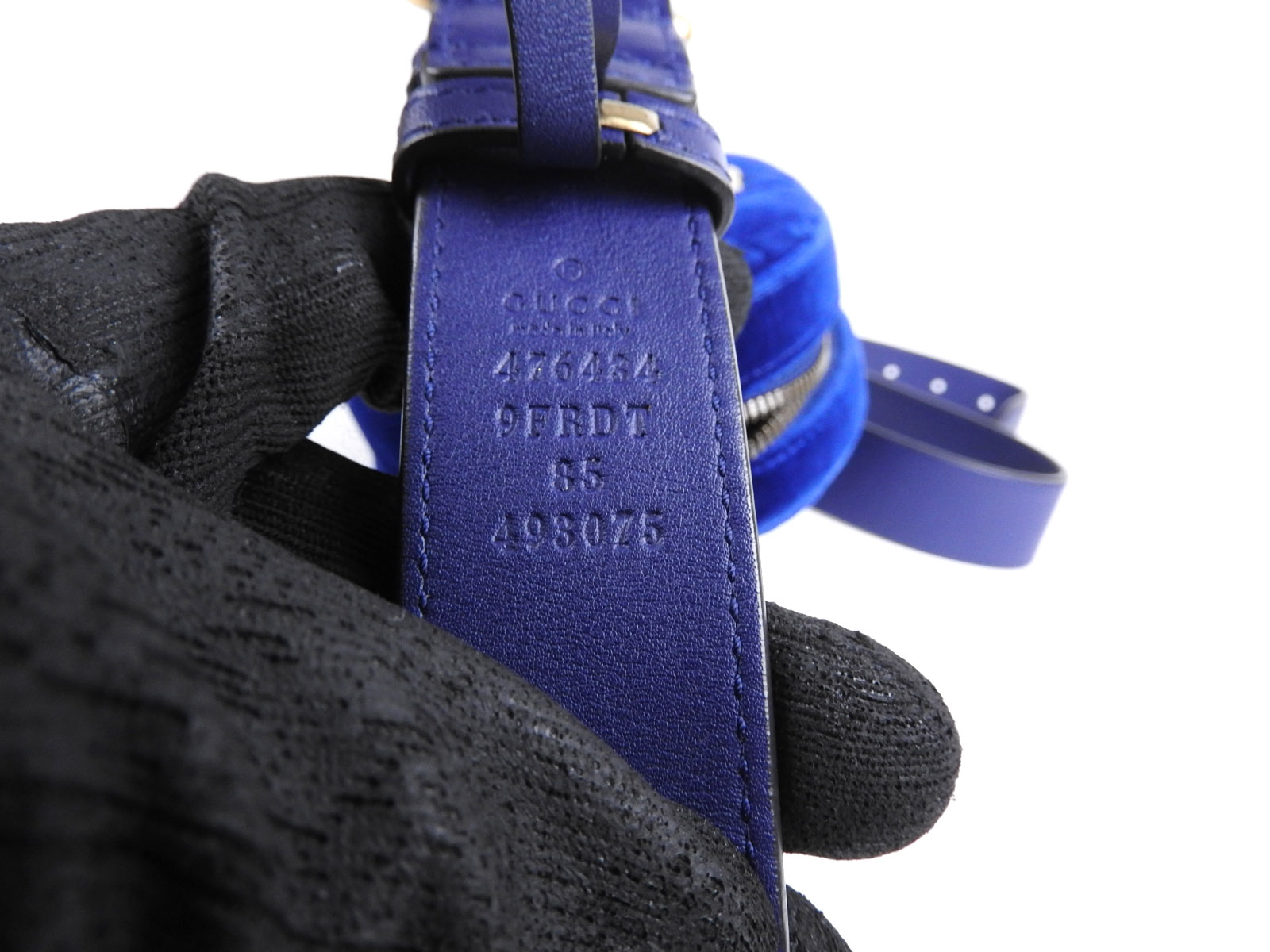 GUCCI GG Marmont Velvet Waist Belt Pouch Body Bag Leather Blue Gold 476434 V1818 | eBay