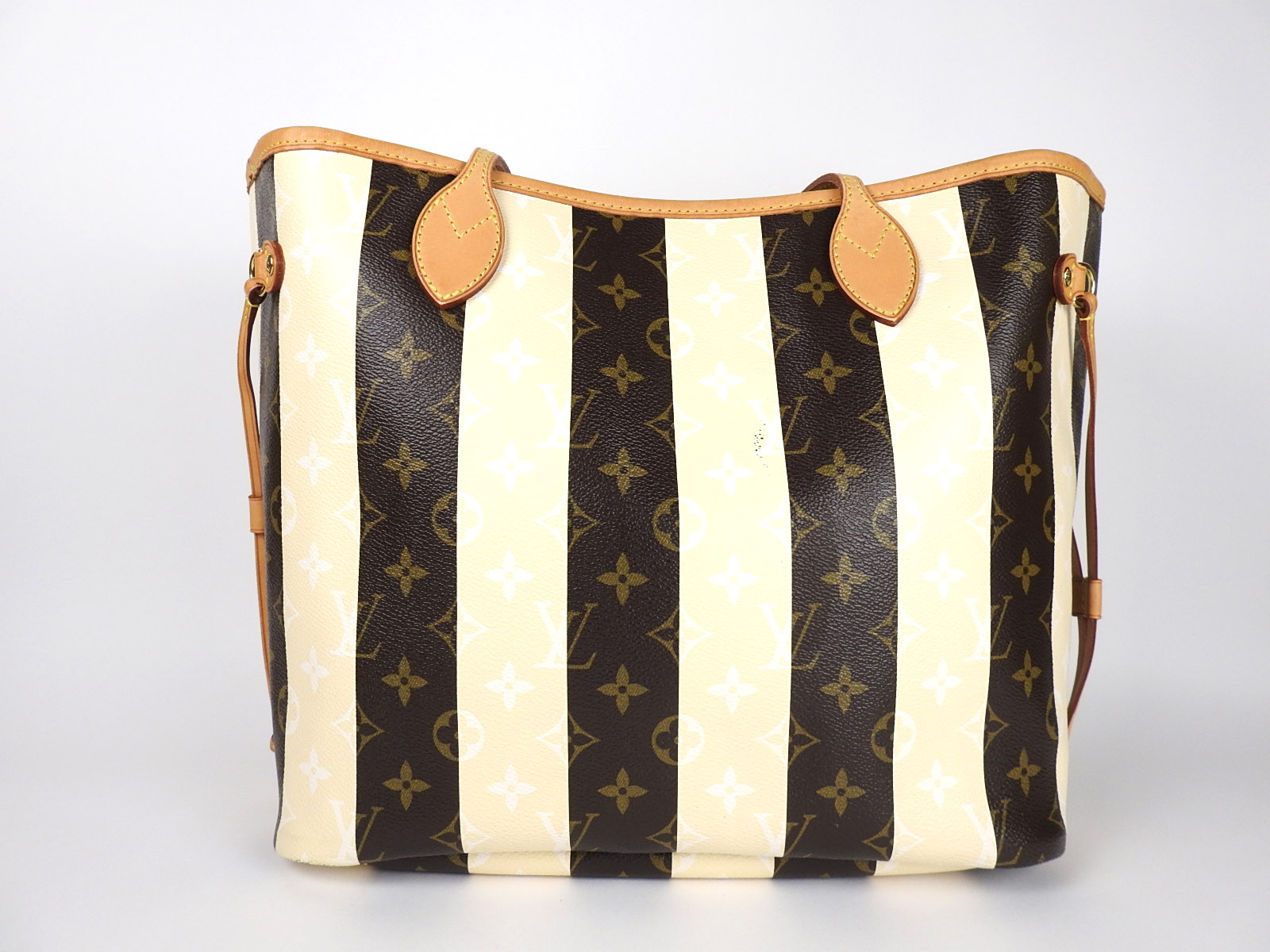 LOUIS VUITTON Monogram Rayures Neverfull MM Tote Bag Shoulder Bag M40560 V-1904 | eBay