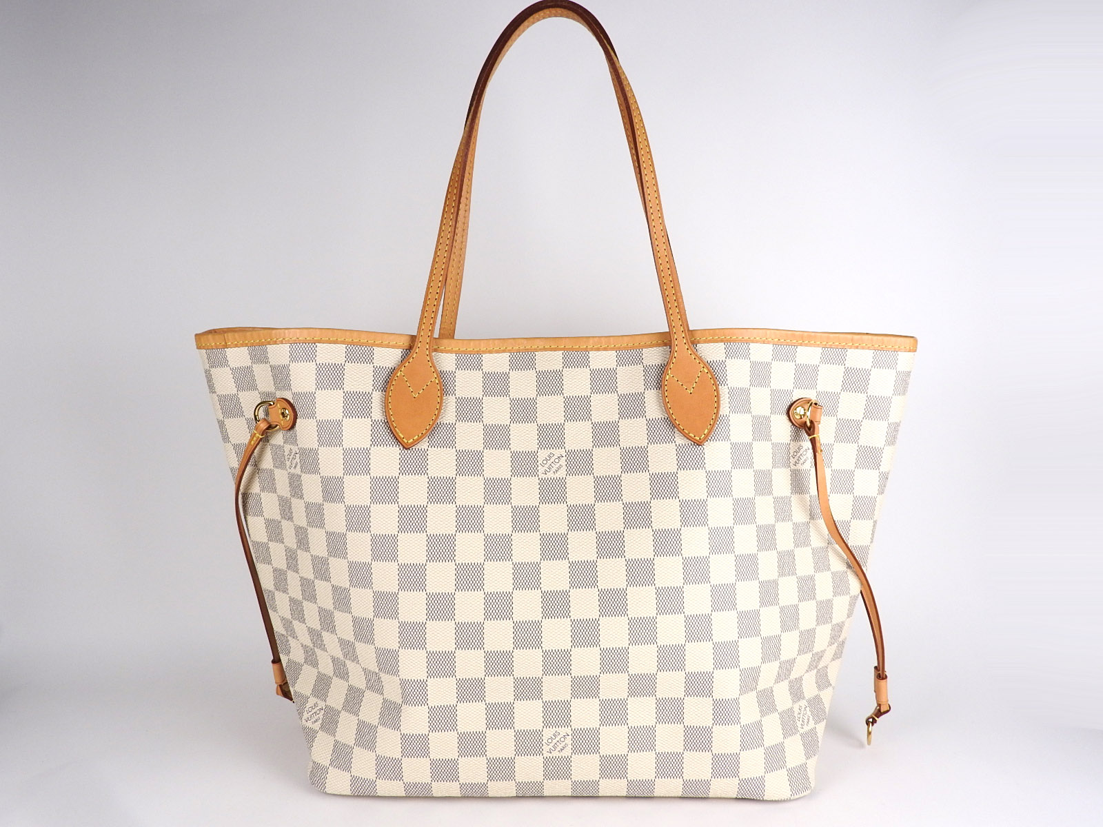 LOUIS VUITTON Neverfull MM Damier Azur Shoulder Tote Bag With Pouch N41361 V2171 | eBay