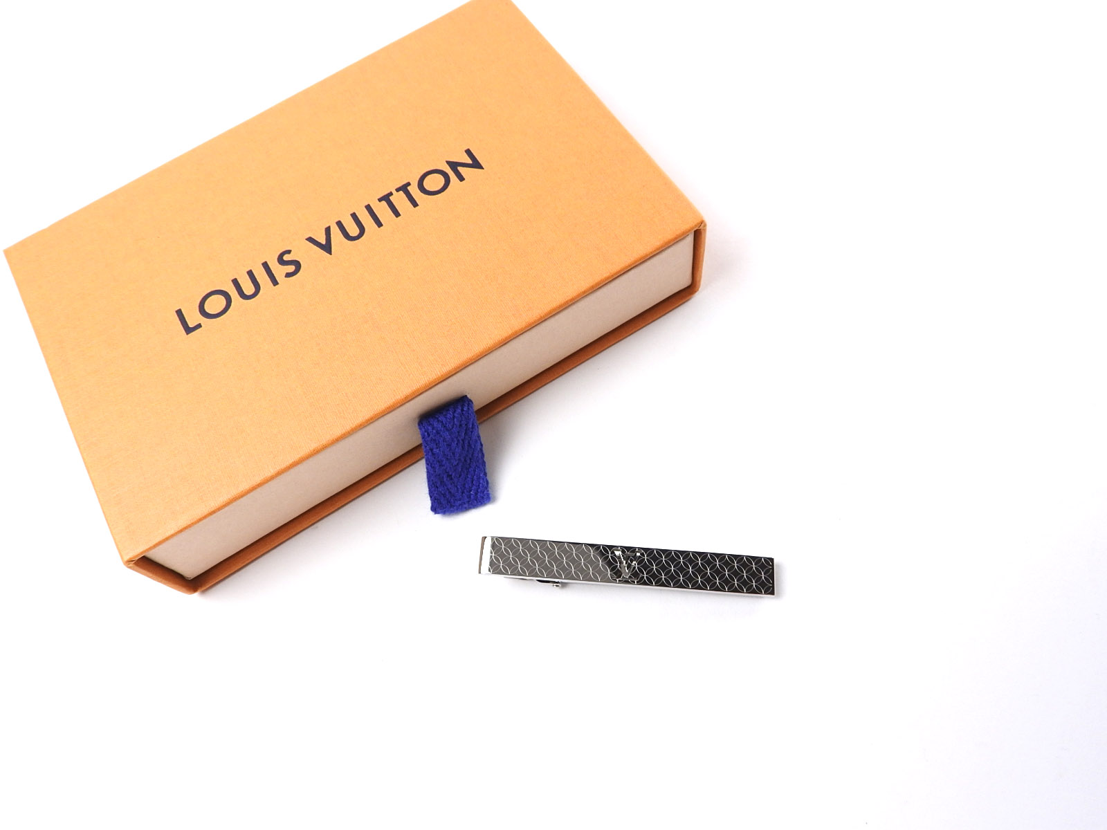 Auth LOUIS VUITTON Pansu Cravat Champs Elysees Tie Pin Steel Lacquer Silver 2284 | eBay