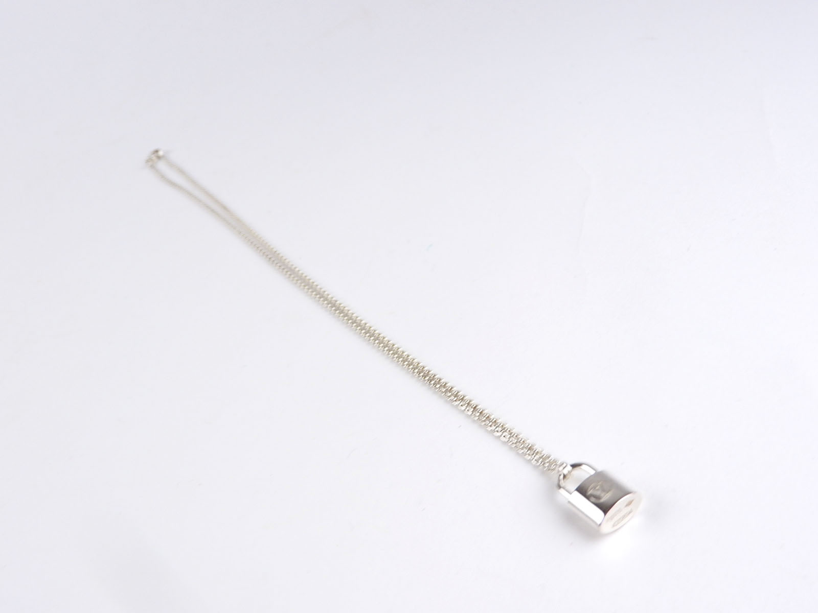 Auth LOUIS VUITTON Pendentif Lockit Pendant Necklace Silver AG925 Q93559 V-2754 | eBay