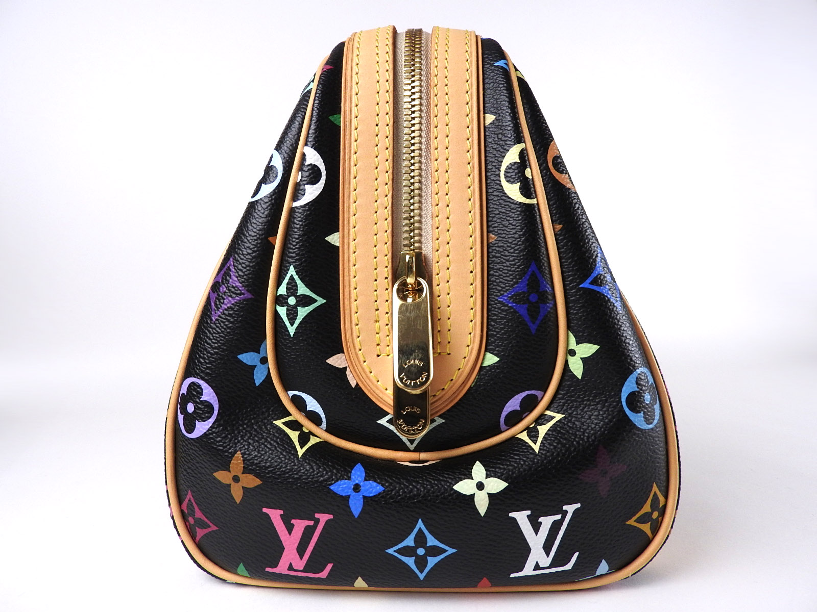 Louis Vuitton Lodge handbag in black monogram canvas and natural
