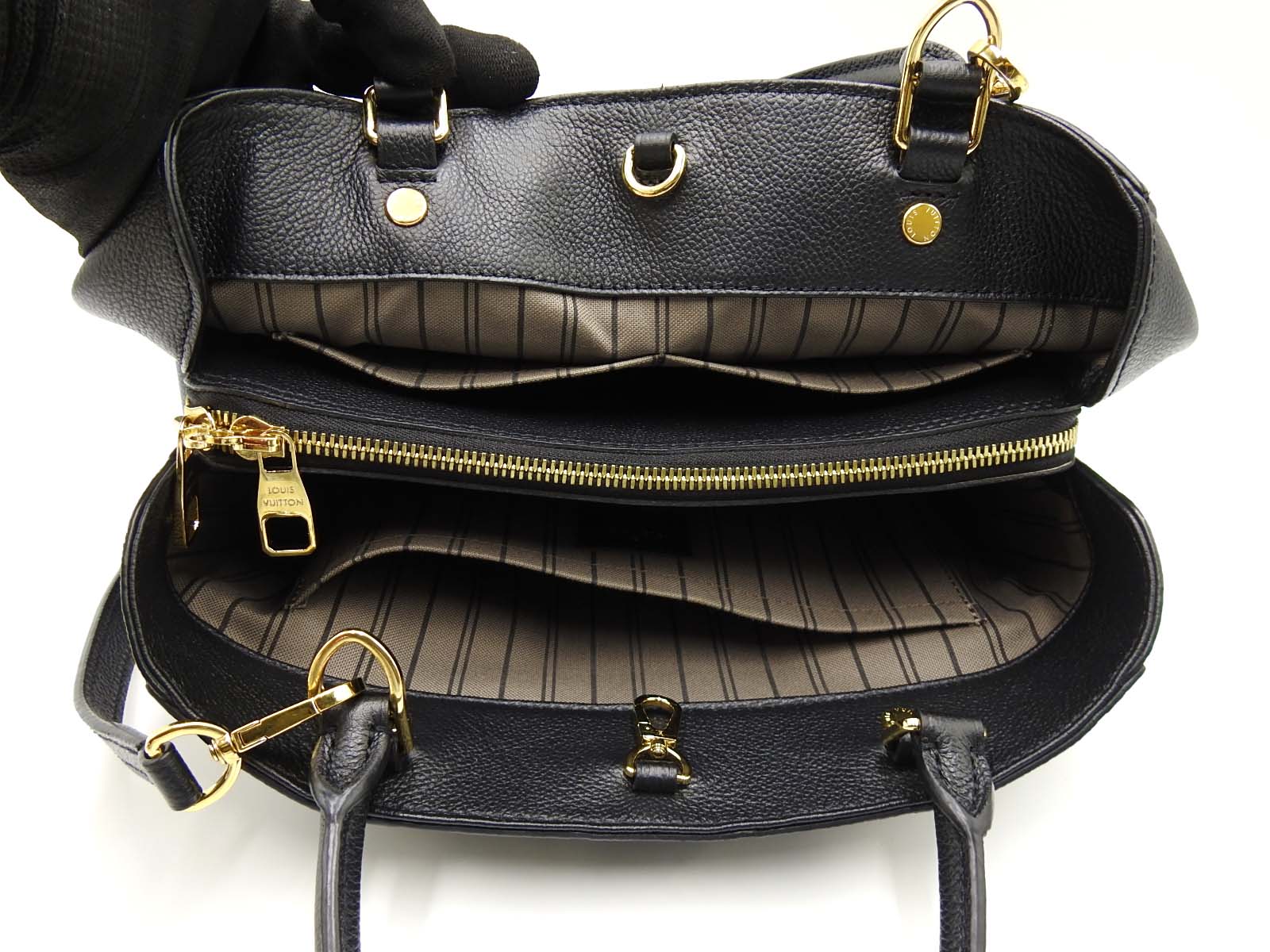 LOUIS VUITTON Montaigne MM Shoulder Tote Bag Empreinte Noir Black M41048 V-3058 | eBay