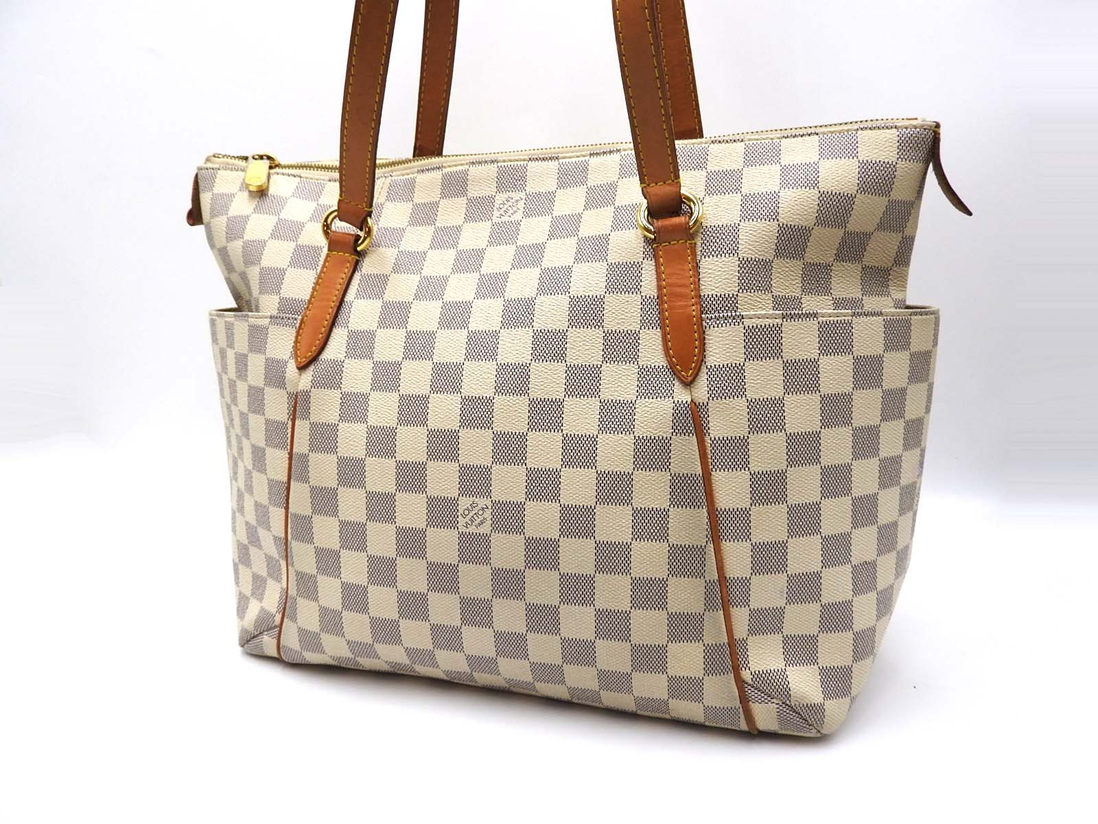 Authentic LOUIS VUITTON Totally MM Shoulder Tote Bag Damier Azur N51262 V-3858 | eBay