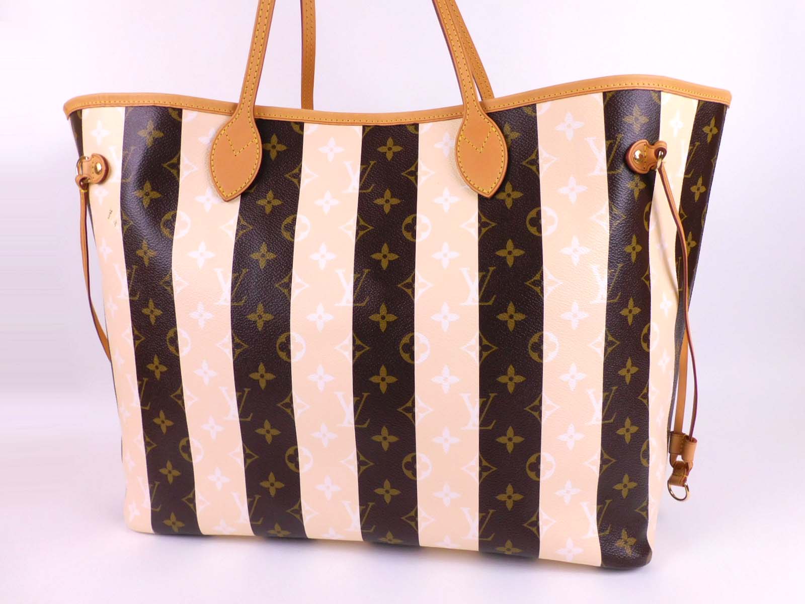 Louis Vuitton Millefeuille Handbag Monogram Canvas Leather Brown Pink Cream  