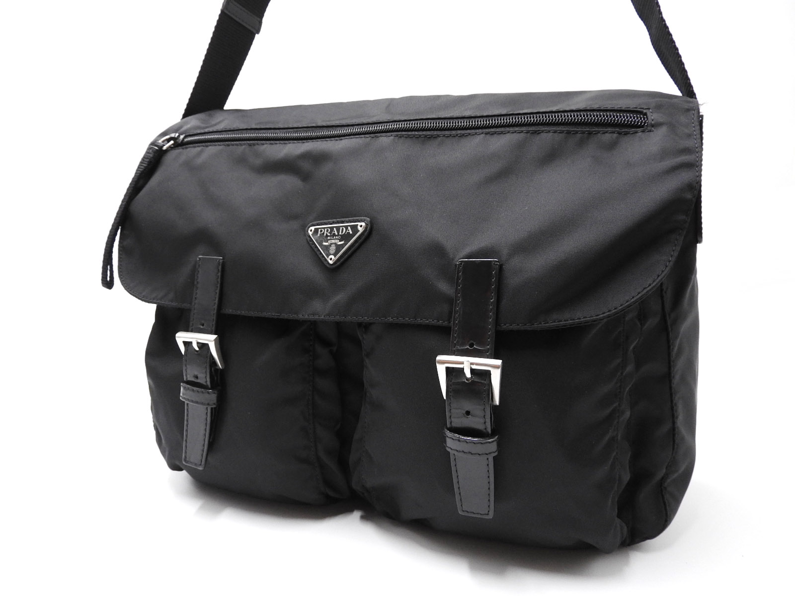 Prada Bag in Vela Fabric and Black Leather Bag -  India
