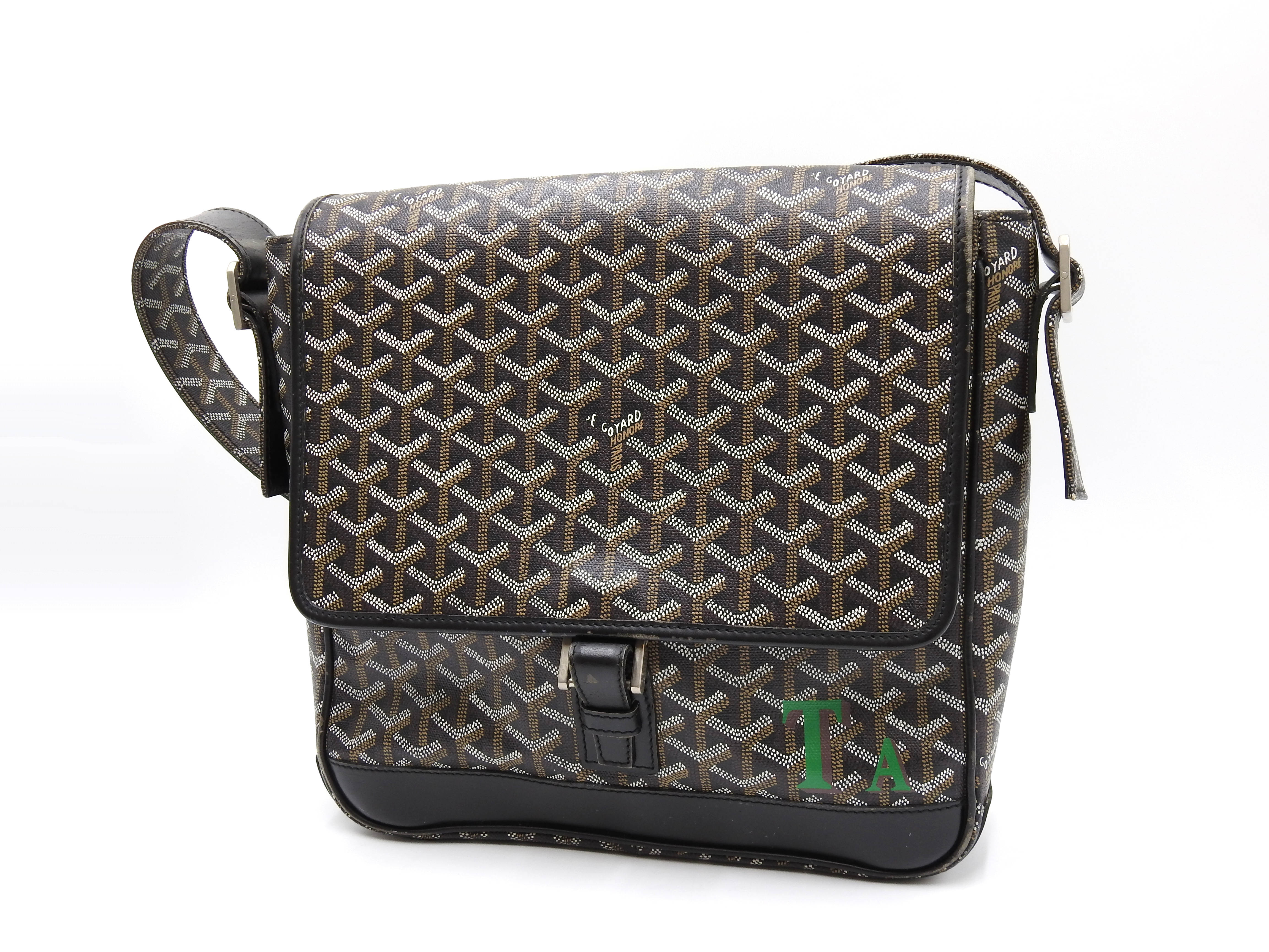 【正規品】GOYARD Grand Bleu MM Shoulder Bag Auth GOYARD Goyardine Grand Bleu MM Shoulder Bag PVC Canvas