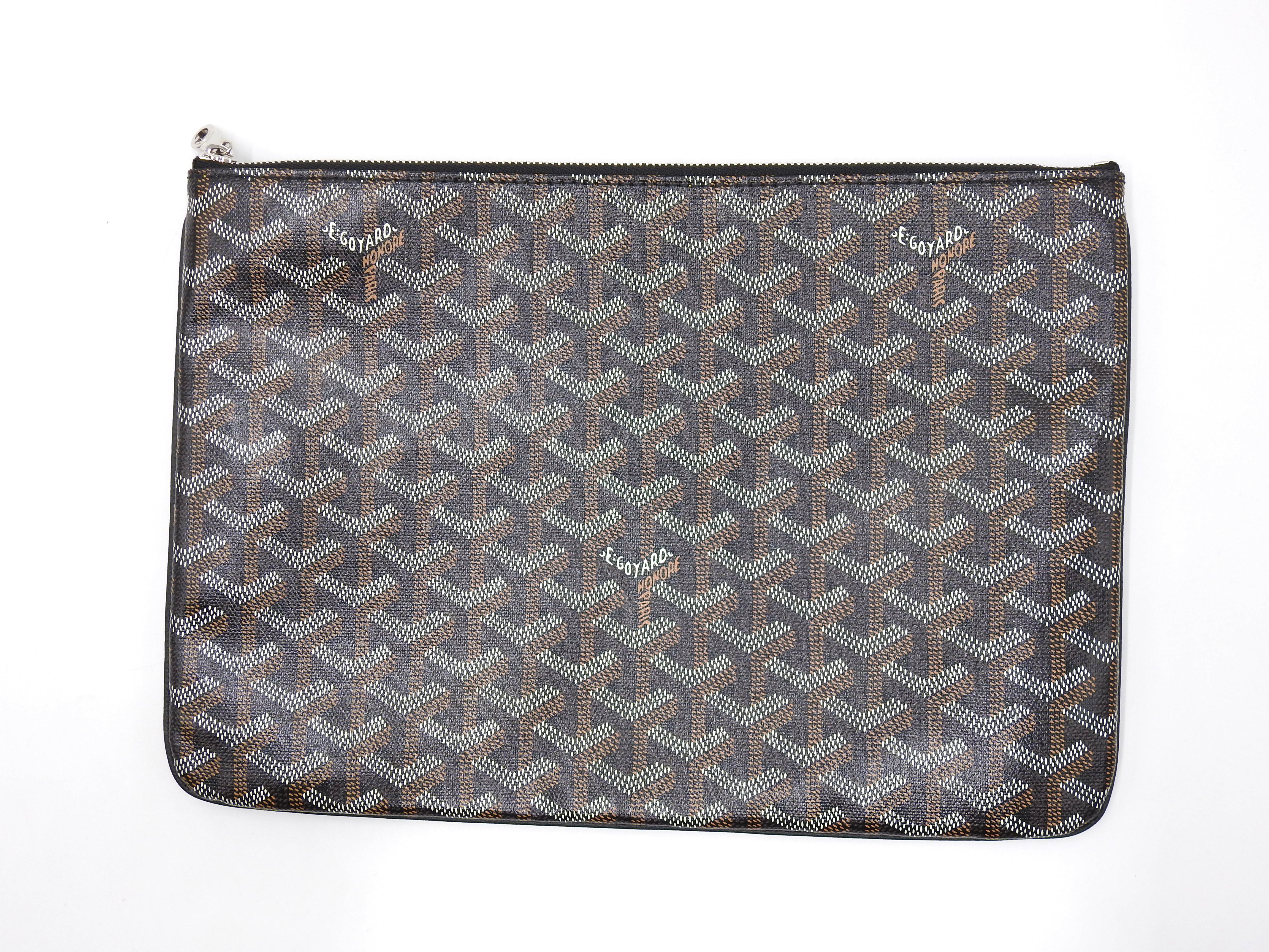 GOYARD POCHETTE SENAT MM Herringbone Clutch Bag Second Bag PVC