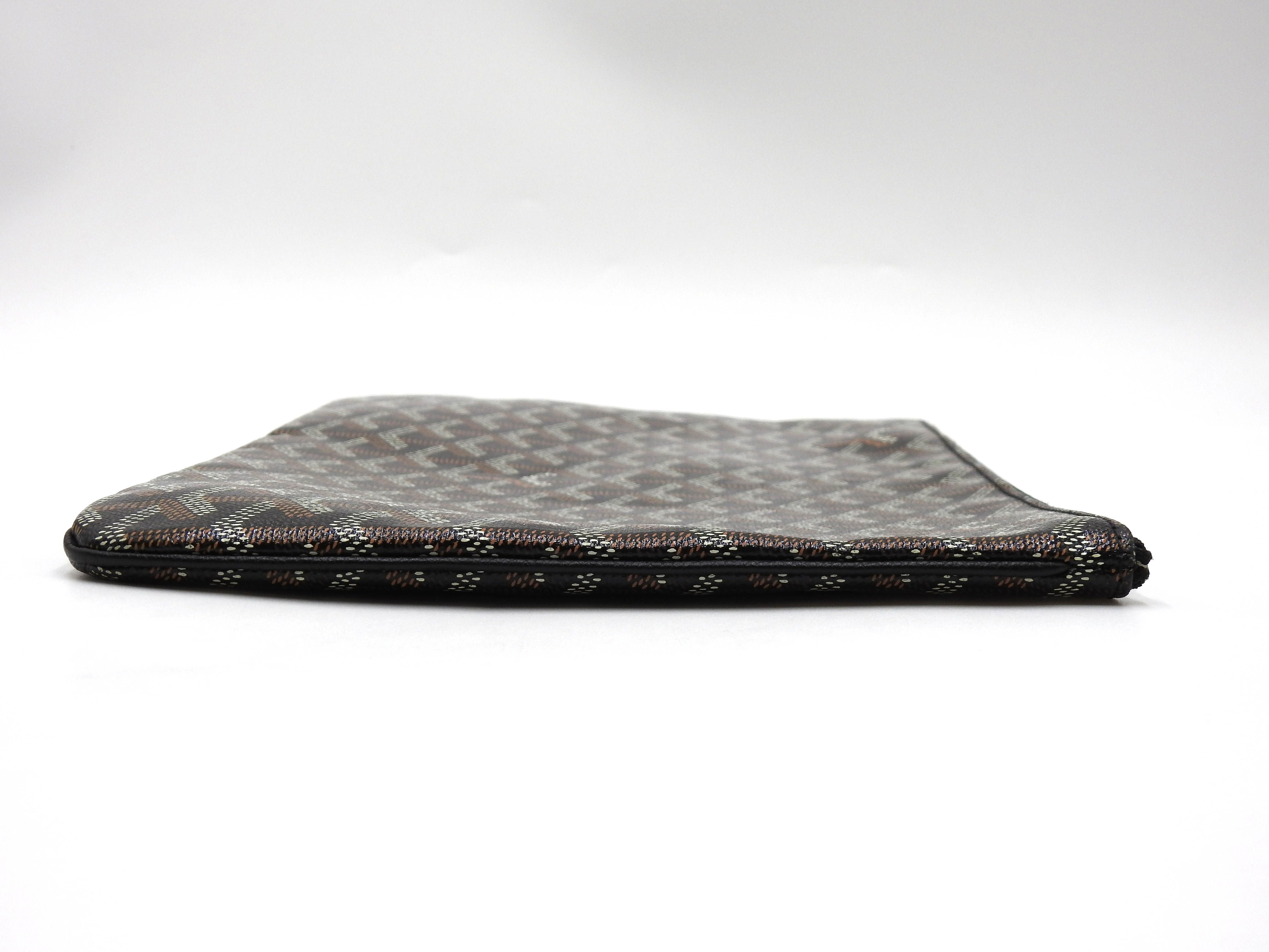 GOYARD POCHETTE SENAT MM Herringbone Clutch Bag Second Bag PVC