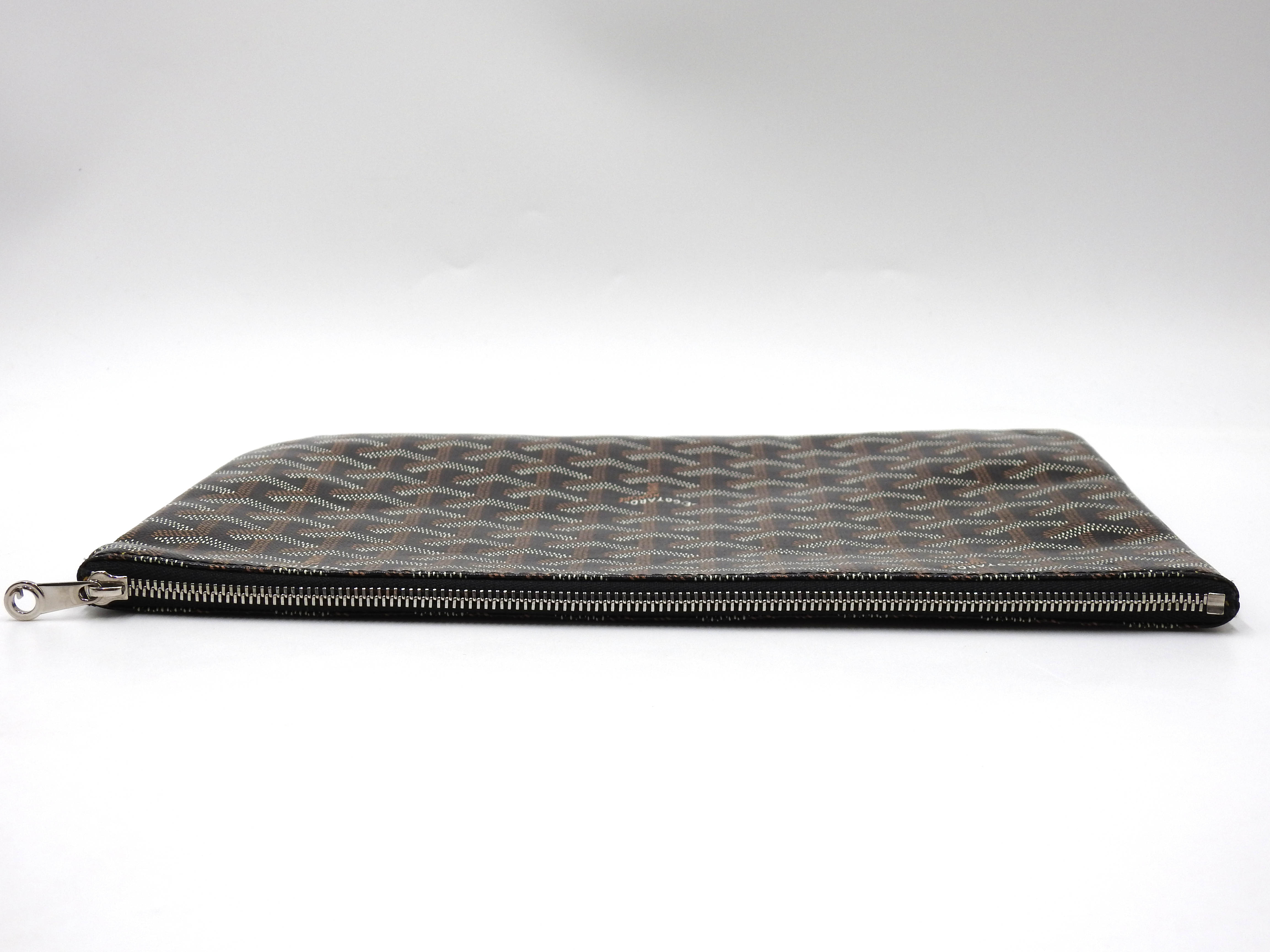 GOYARD POCHETTE SENAT MM Herringbone Clutch Bag Second Bag PVC