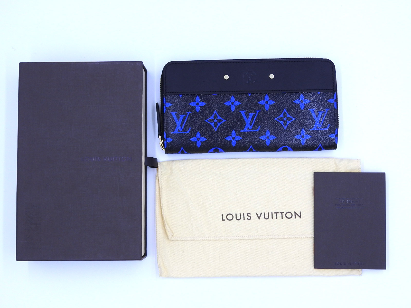 LOUIS VUITTON Monogram Blue Zippy Wallet Zip Around Long Wallet M67235 A-8563 – brand7