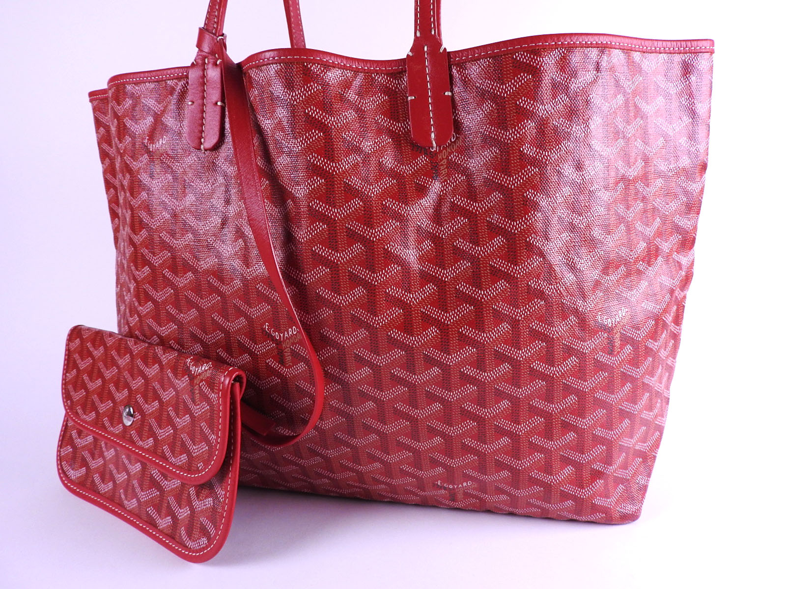Auth GOYARD Saint Louis PM Shoulder Tote Bag PVC Canvas Leather Red B-4599 – brand7
